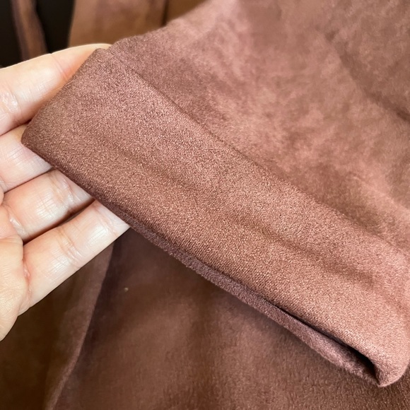 NWT Have Womens Size M Plum Mauve Open Overcoat w/ Faux Suede Look - Picture 6 of 9